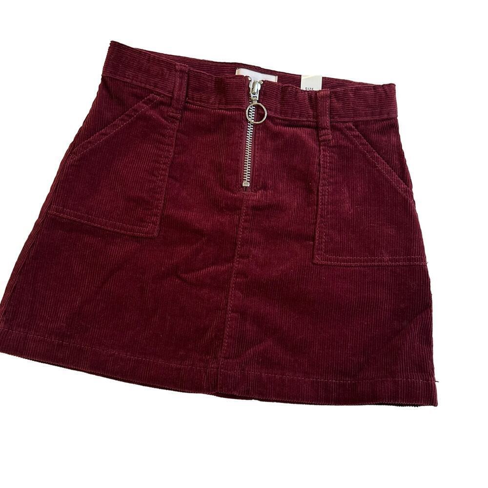 NEW Girls Corduroy Skirt sz 5 Girls Burgundy Skirt adjustable waist fall preppy